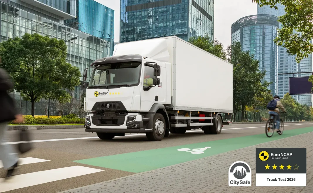 La gamma D da distribuzione di Renault Trucks – in particolare un cabinato a 2 assi con motorizzazione da 320 Cv - ha ottenuto 4 stelle nella valutazione di sicurezza Euro NCAP 2026.